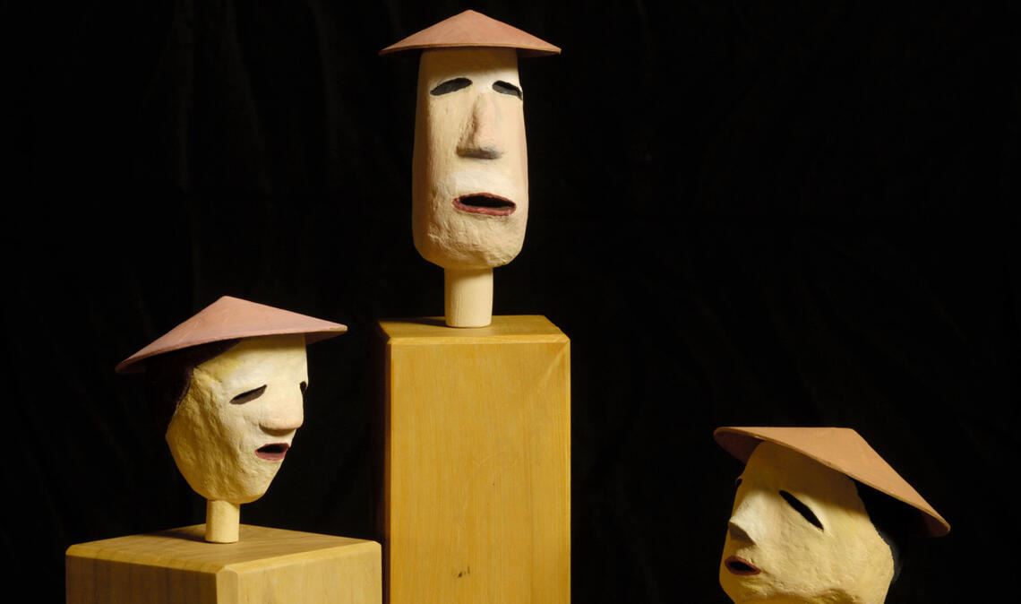 Figurentheater startet mit zwei Publikumsrennern Mysteriöse Gesellen: die drei Chinesen, hier ohne Kontrabass. Foto: Reinhardt
