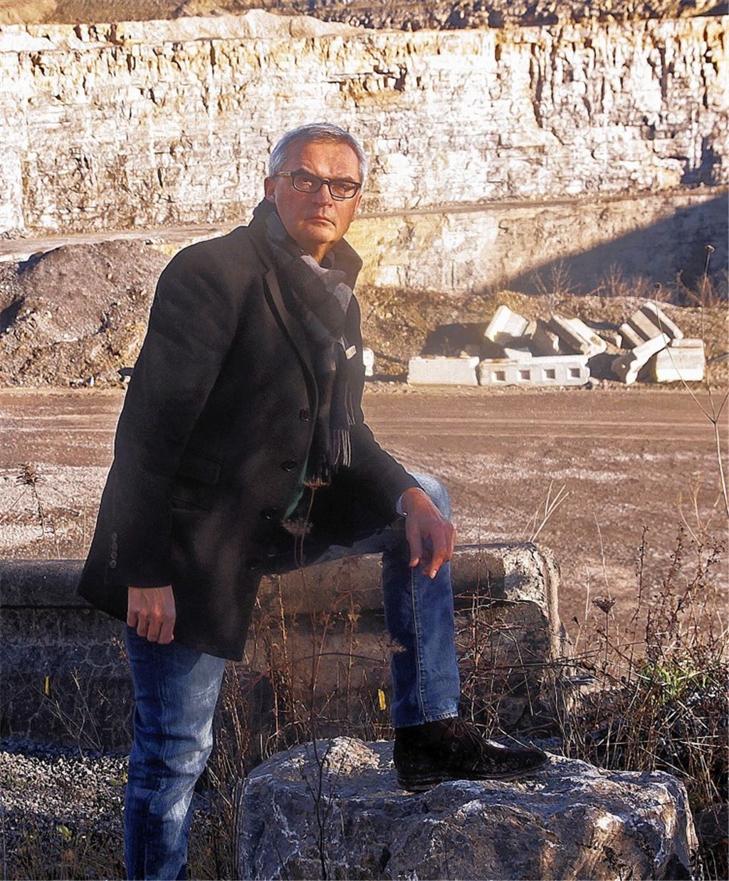 NSN-Chef Hans Ulmer im Steinbruch an der Brettener Straße in Enzberg. Archivfoto: Sadler