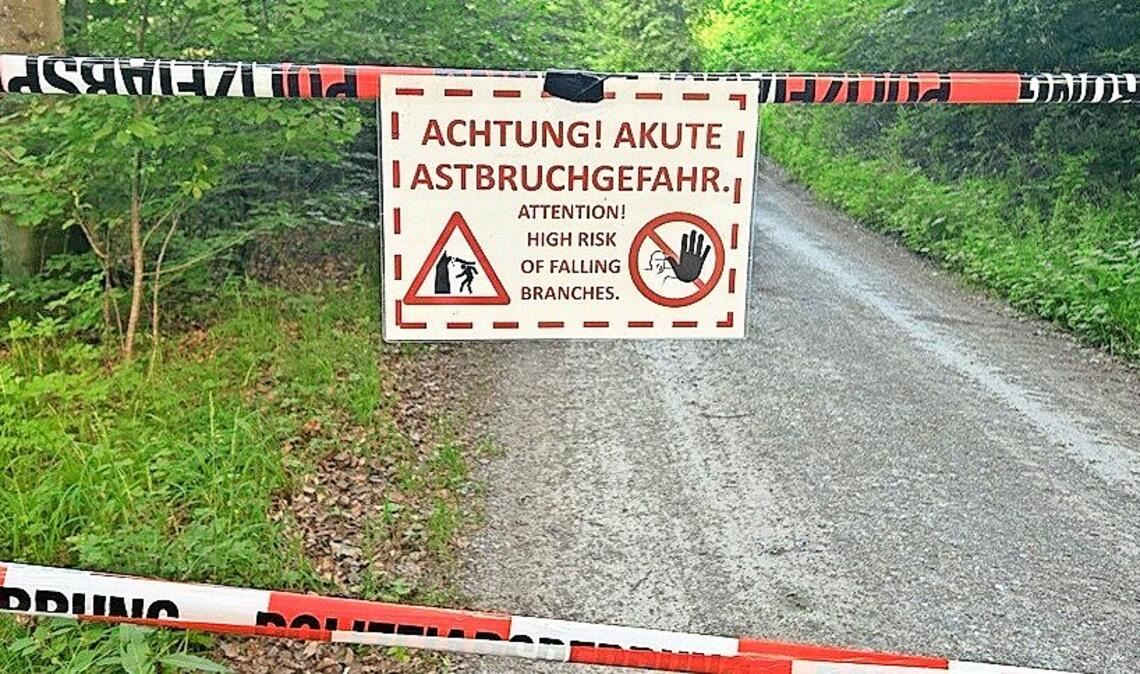 Nach dem tödlichen Unglück ist der Fuß- und Radweg, der am Schnitzhaus vorbei Richtung Bernhardsbach führt, gesperrt.