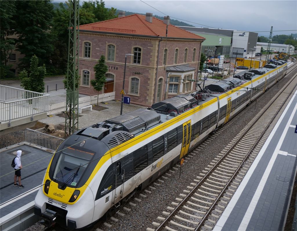 Nach vier Monaten Zwangspause wegen Umbauarbeiten halten die Züge wieder am Bahnhof in Niefern. Foto: Friedrich