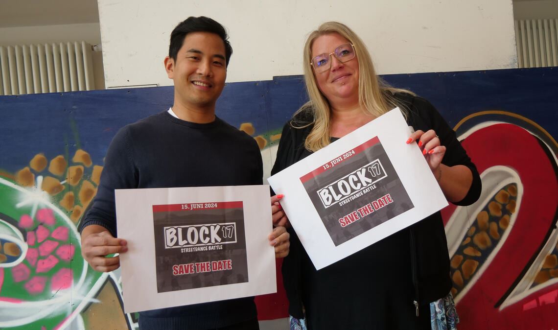 Nathalie Pavan und Albert Tran freuen sich auf die Streetdance-Battle, die ihre Premiere im ProZwo feiern wird. Foto: Friedrich