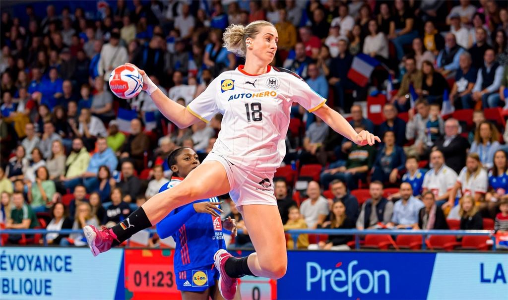 Nationalspielerin Mia Zschocke in Aktion.