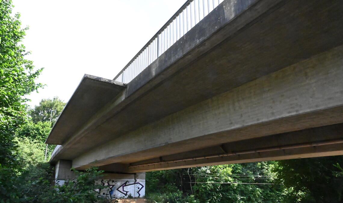 Neubau oder Sanierung? Diese Frage stellt sich derzeit bei der Brücke über die Bahn zwischen Wilferdingen und Singen. Foto: Bott