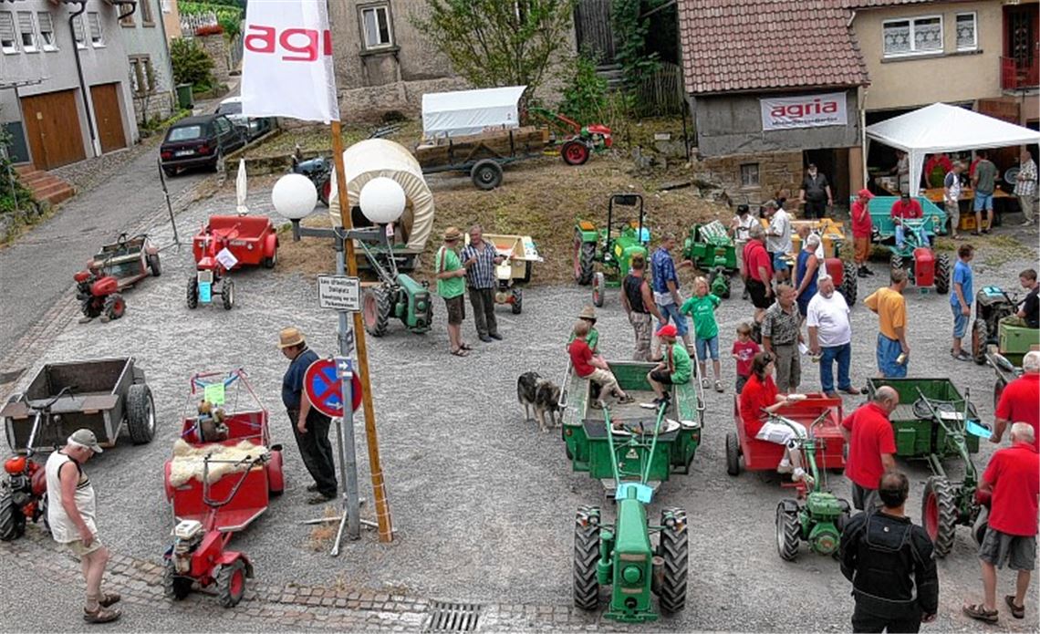 Neue Nutzung gesucht: Für die Sternenfelser Ortsmitte zwischen Dorfgarten und Bürgerhaus, hier belebt durchs Geißenbulldogtreffen, will die Gemeinde die Planungen vorantreiben.