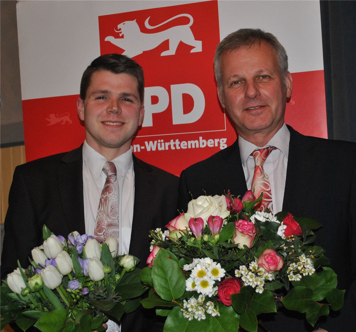 Neuer Anlauf: Thomas Knapp mit seinem Zweitkandidaten Nils Nonnenmacher. Foto: Stahlfeld