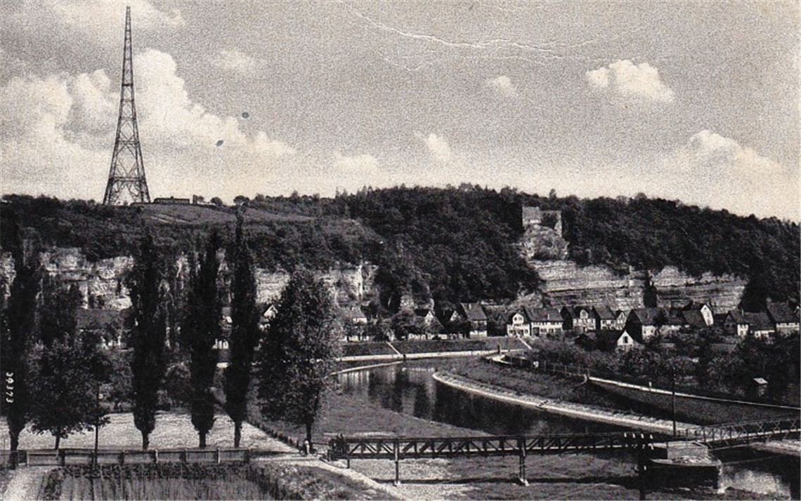 Neues Motiv in der Reihe der „eCards“: Mühlacker, Großsender mit Ruine Löffelstelz.