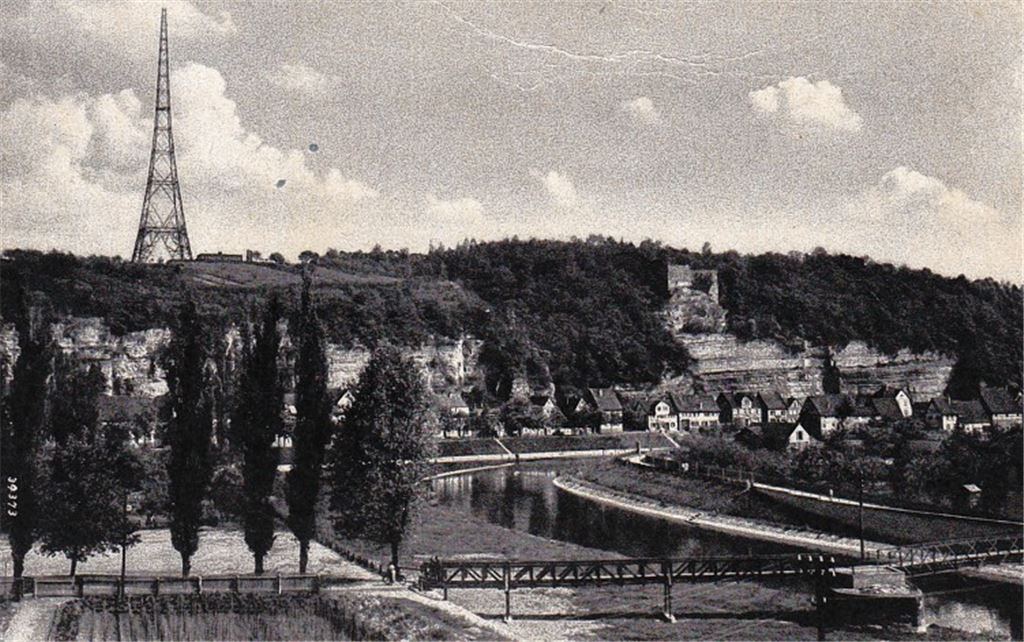 Neues Motiv in der Reihe der „eCards“: Mühlacker, Großsender mit Ruine Löffelstelz.