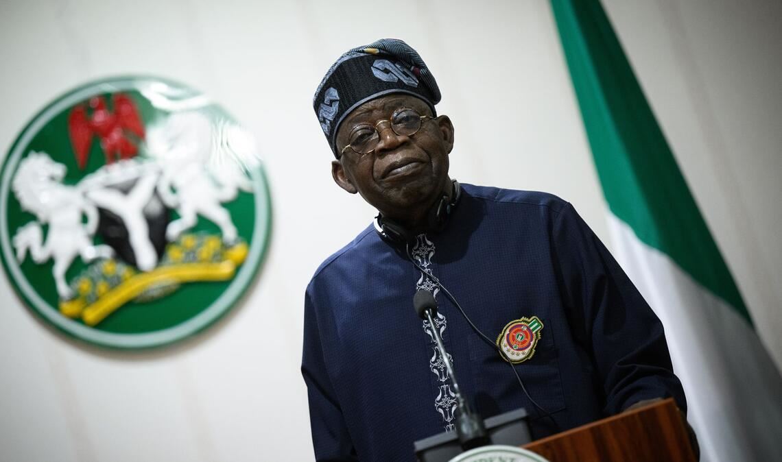 Nigerias Präsident verweist auf die Verteidigung der Religionsfreiheit.