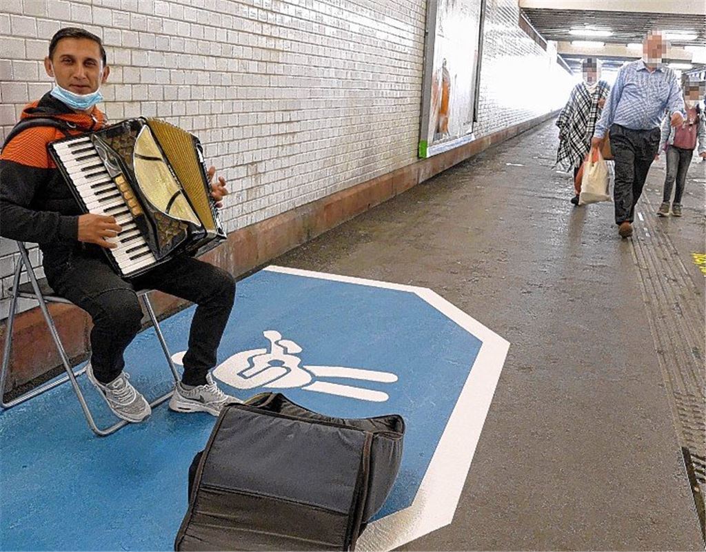 Markiertes Fleckchen für Musiker