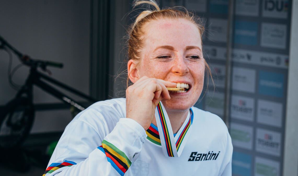 Nina Reichenbach bei ihrem jüngsten WM-Triumph.