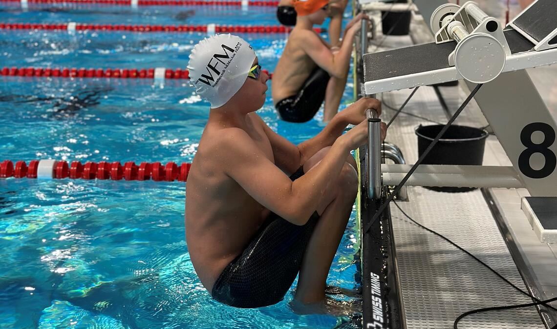 Noah Erhardt beim Start.