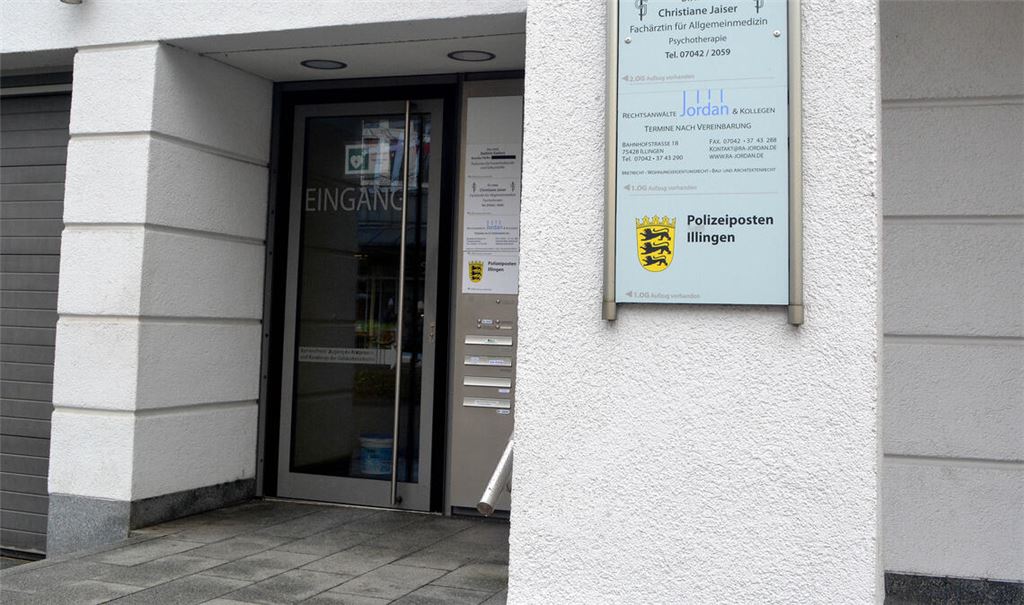 Nur vorübergehend zu: der Polizeiposten in der Illinger Ortsmitte. Foto: Stahlfeld