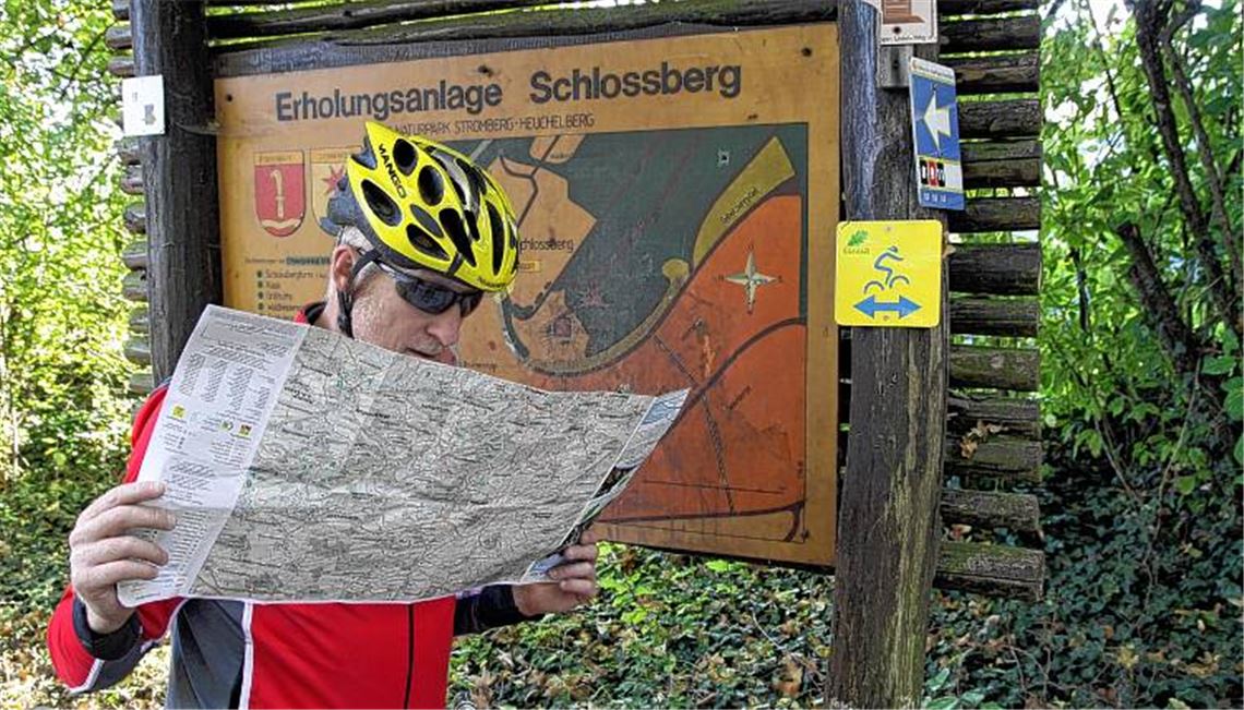Ohne Karte sind Biker auf den neuen MTB-Strecken im Naturpark Stromberg-Heuchelberg verloren. Sich alleine auf die gelben MTB-Wegweiser zu verlassen, ist keine gute Idee. 