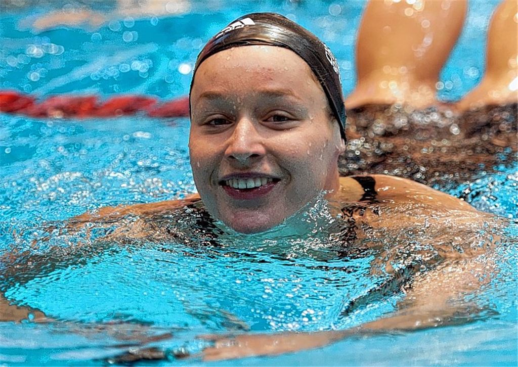 Olympia-Teilnehmerin Silke Lippok (im Bild) freut sich schon auf die Stippvisite und überlässt die Planung und Leitung des Trainings der Wasserfreunde-Trainerin Franziska Ott. Archivfoto: Baumann