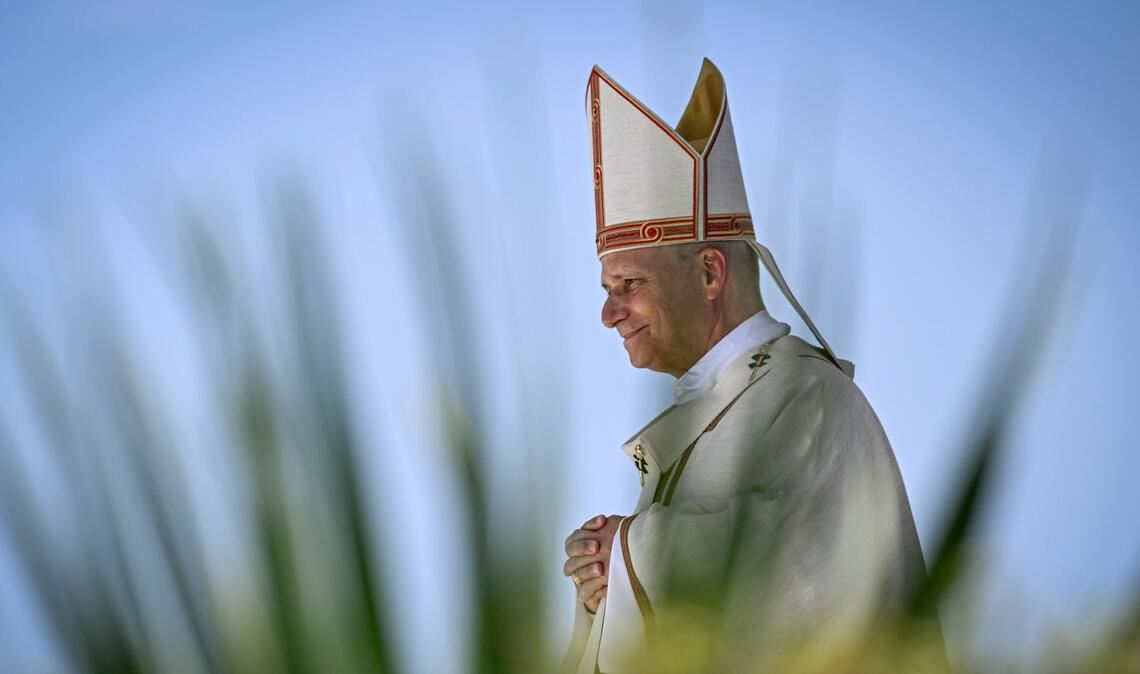 Papst Leo XIV. hält im Hafen von Santa Cruz de Tenerife auf den Kanarischen Inseln eine Heilige Messe.