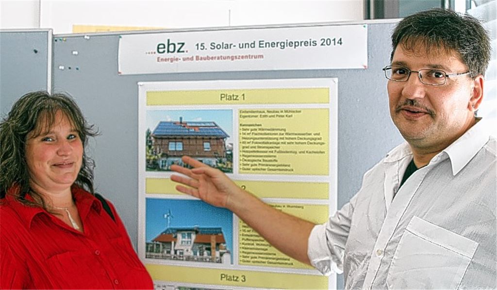 Peter und Edith Karl aus Enzberg sind die Gewinner des Wettbewerbs um den Solar- und Energiepreis 2014. Ihr Neubau ist kaum von fremdbezogener Energie abhängig.