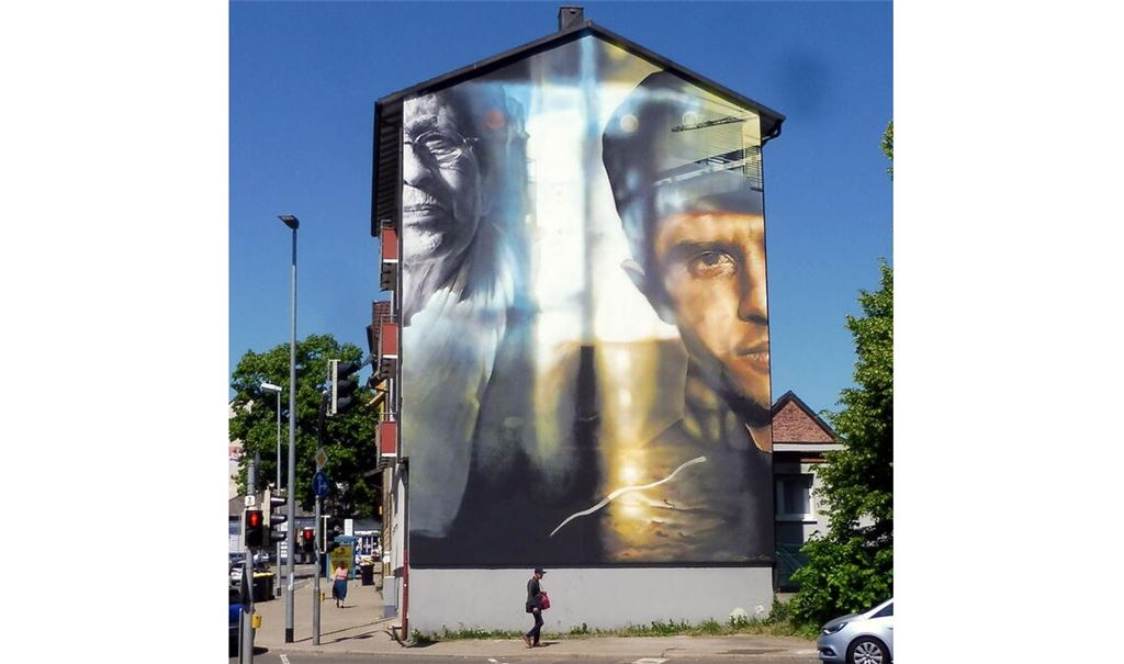 Pforzheim hat jetzt ein großformatiges Streetart-Gemälde von Guido van Helten. Foto: Linde