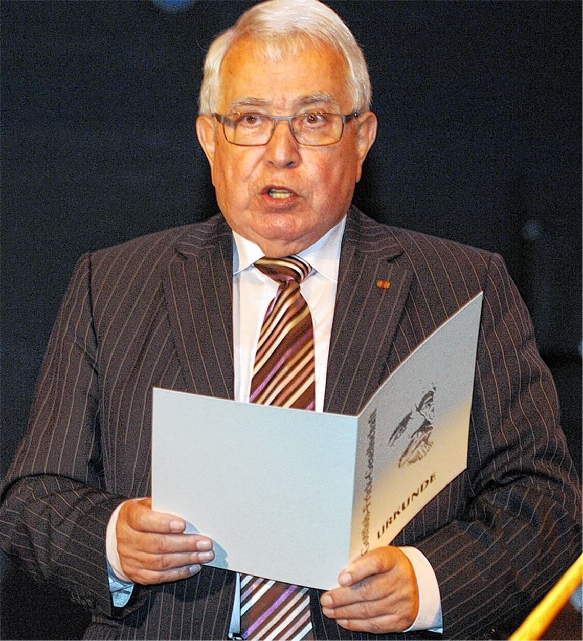 Präsident Hans A. Hey beim Festakt der Gottlob-Frick-Gesellschaft im Mühlehof im Oktober vergangenen Jahres.