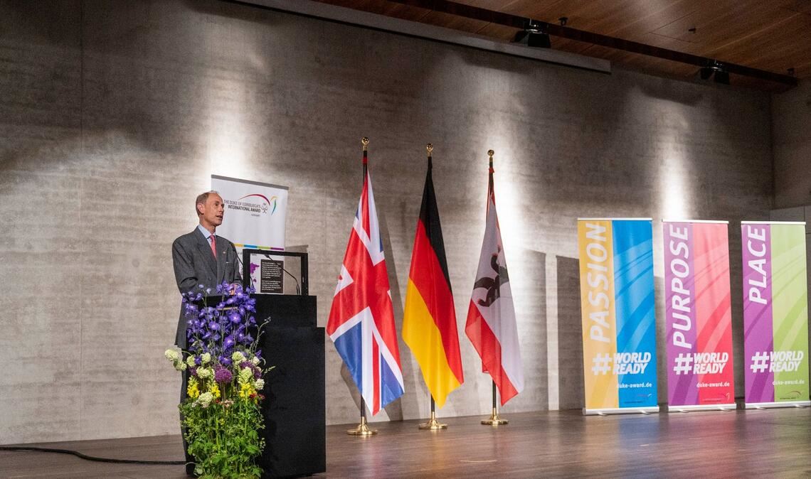 Prinz Edward bei der Verleihung der "Duke of Edinburgh’s International Awards" in der James-Simon-Galerie.
