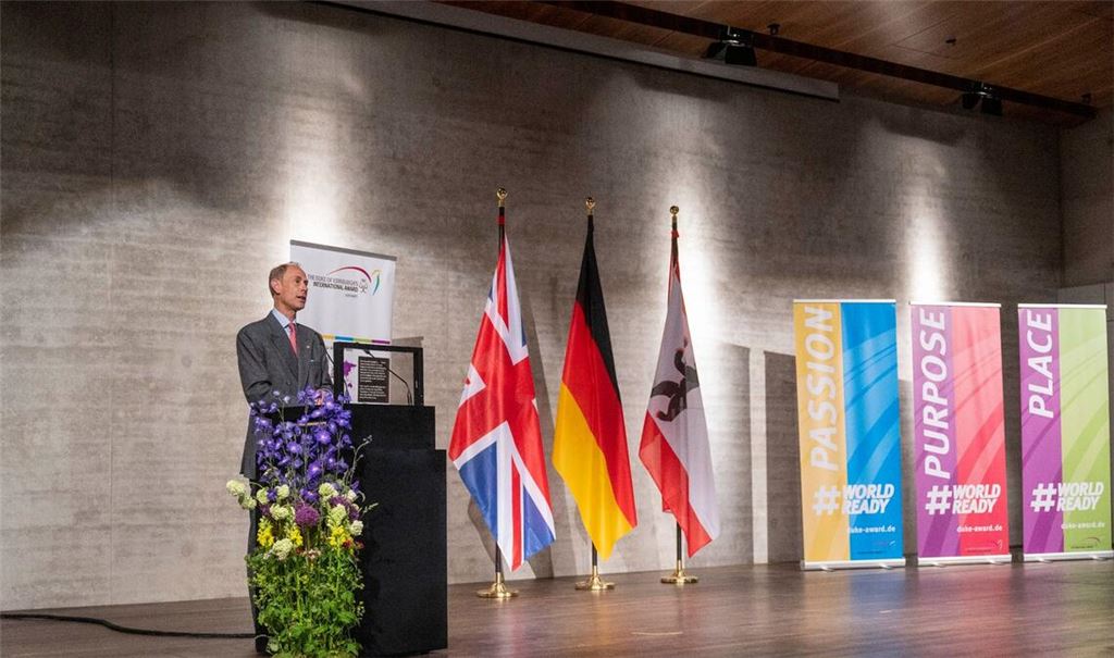 Prinz Edward bei der Verleihung der "Duke of Edinburgh’s International Awards" in der James-Simon-Galerie.