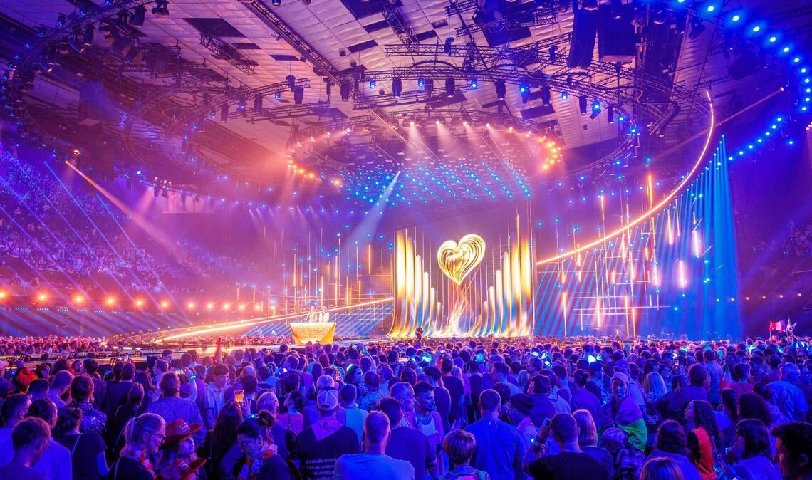 Proben für das Finale des 70. Eurovision Song Contest (ESC) in der Stadthalle Wien.