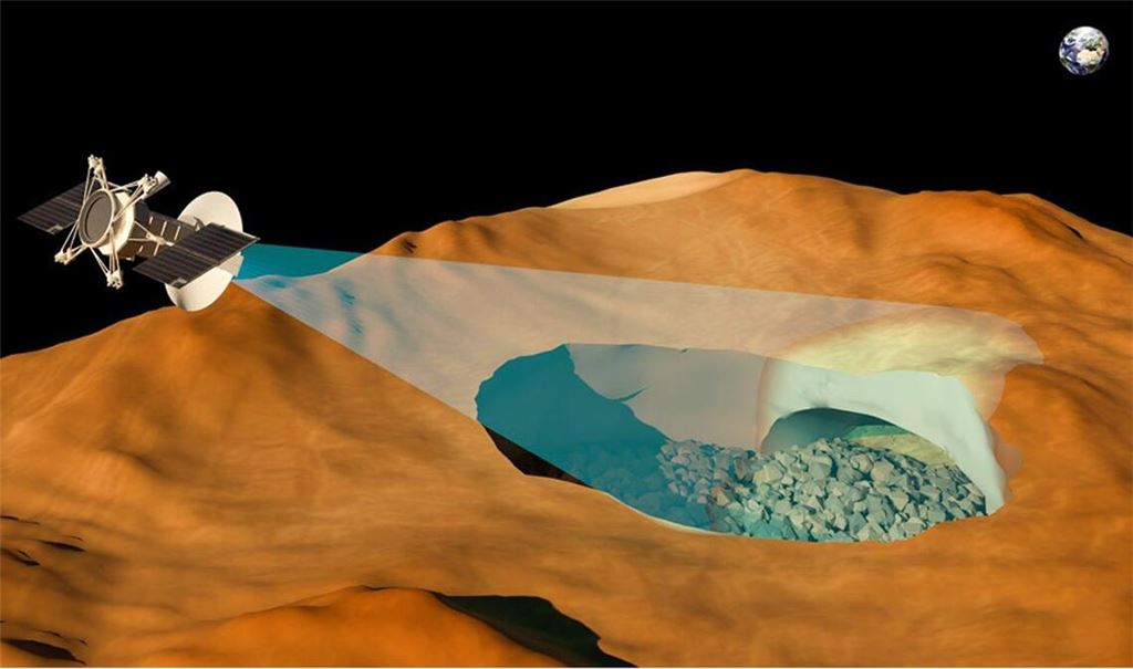 Radardaten enthüllen den Eingang zu einem riesigen Lavagang auf der Venus.