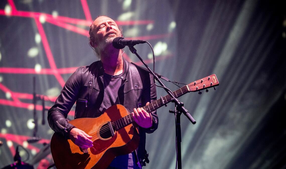 Radiohead-Sänger Thom Yorke. Mit Songs wie "Karma Police" und "Creep" erlangte die britische Band in den 90er Jahren weltweite Bekanntheit (Archivbild).