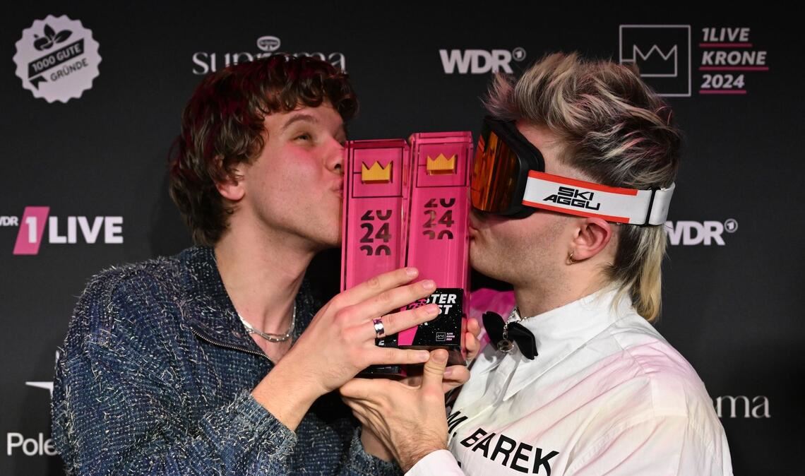 Räumten schon 2024 ab und können wieder auf eine Krone hoffen: die Musiker Zartmann und Ski Aggu.