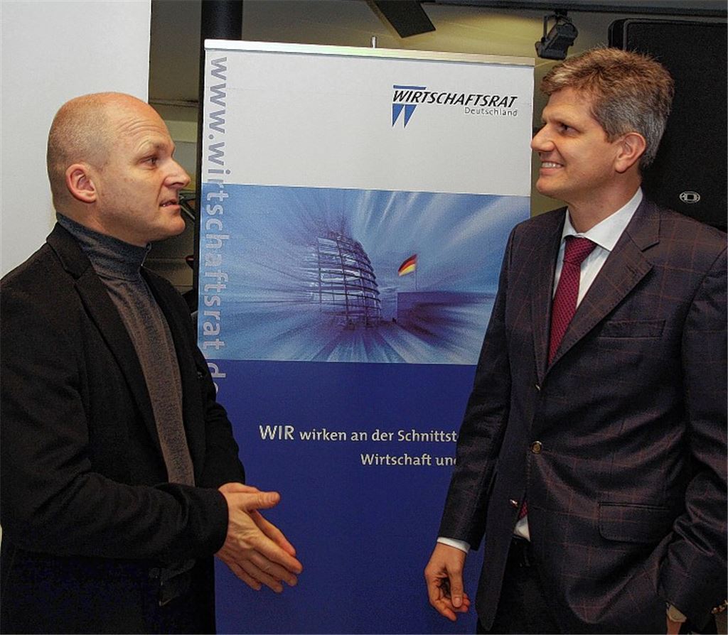 Referent Professor Lutz Fügener (li.) und Wirtschaftsrat-Sprecher Georg Wellendorff. Foto: Wacker