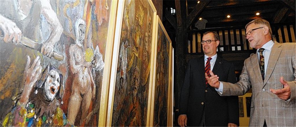 Reinhart Frank (re.) mit Oberbürgermeister Frank Schneider.