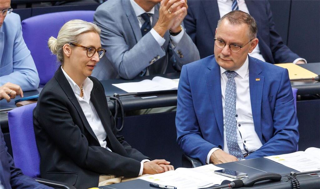 Repräsentanten der Unzufriedenheit: die AfD-Chefs Alice Weidel und Tino Chrupalla.