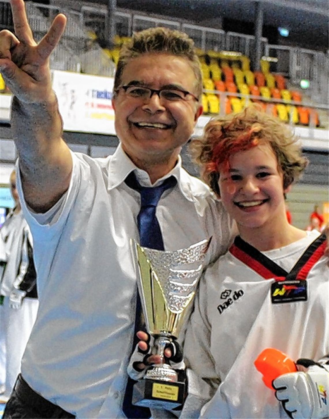 Ricarda Nothaft mit ihrem Trainer Ibrahim Sönmezates. Foto: privat