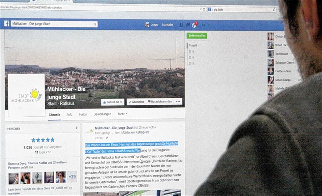 Rund 1000 Facebook-Nutzer haben in etwa einem Jahr auf der Seite „Mühlacker – Die junge Stadt“ den „Gefällt-mir-Knopf“ gedrückt.