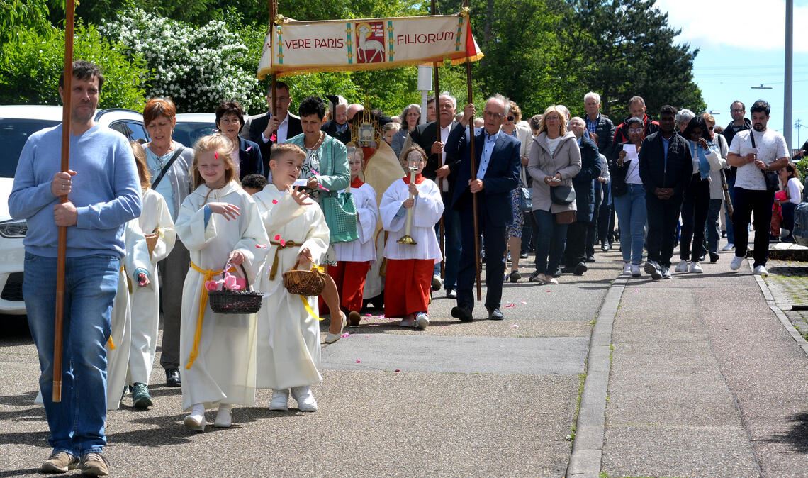 Rund 150 Gläubige nehmen an der Prozession durch Illingen teil. Fotos: Stahlfeld