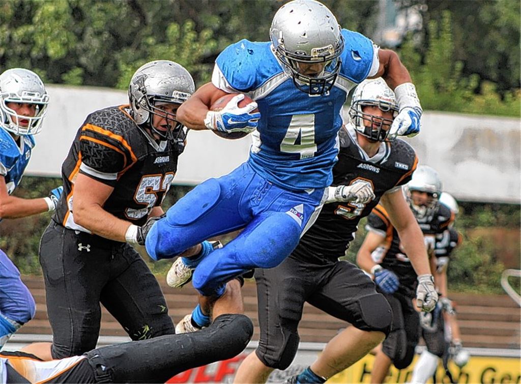 Runningback William Lopes erlöst die Wilddogs gegen Stuttgart. Foto: Gienger