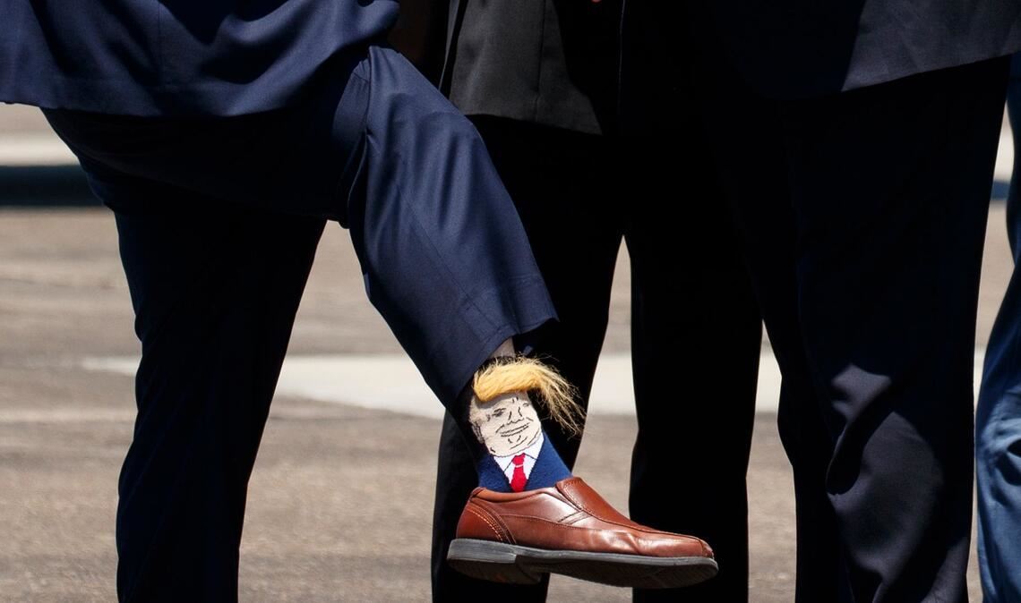 Russische Abgeordnete haben bei ihrem ersten US-Besuch seit mehr als zehn Jahren als Geschenk Socken mit dem Bildnis von Präsident Donald Trump geschenkt bekommen. (Symbolbild)