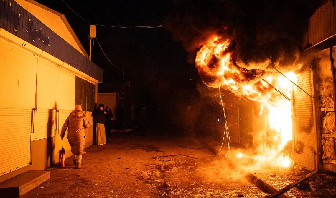 Russische Drohnenangriffe trafen in der Nacht erneut ukrainische Städte.
