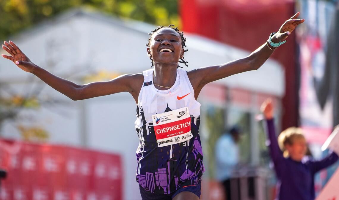 Ruth Chepngetich lief in Chicago als erste Frau einen Marathon unter 2:10 Stunden.