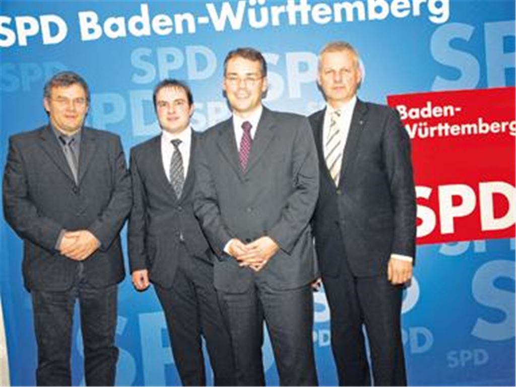SPD-Ortvorsitzender Martin Blanc, Timo Steinhilper, Peter Friedrich, Thomas Knapp. Foto: Appich