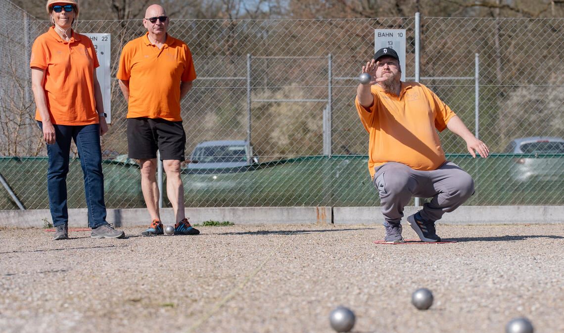 Sabine Mohr, Ecki Buhl und Markus Hammer (von links) von Boule für Alle Ötisheim.