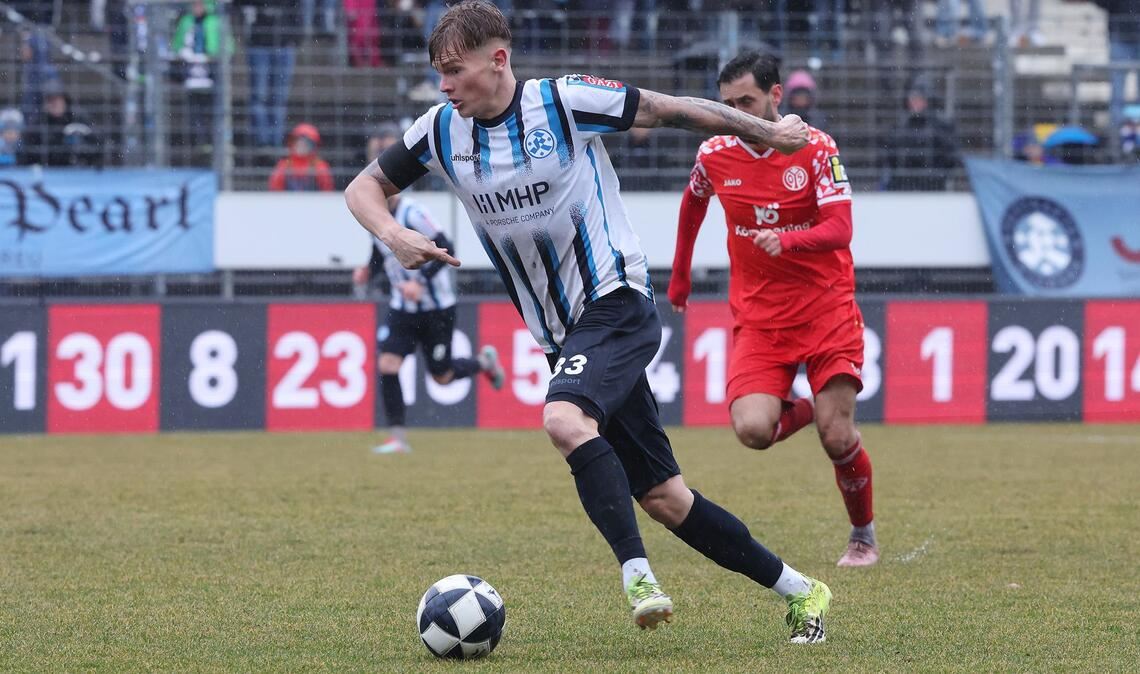 Samuel Unsöld hofft am Samstag gegen den TSV Steinbach Haiger auf seinen ersten Regionalliga-Treffer im Kickers-Dress.