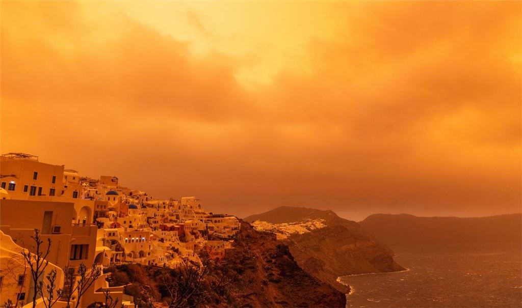Sandsturm über Santorin