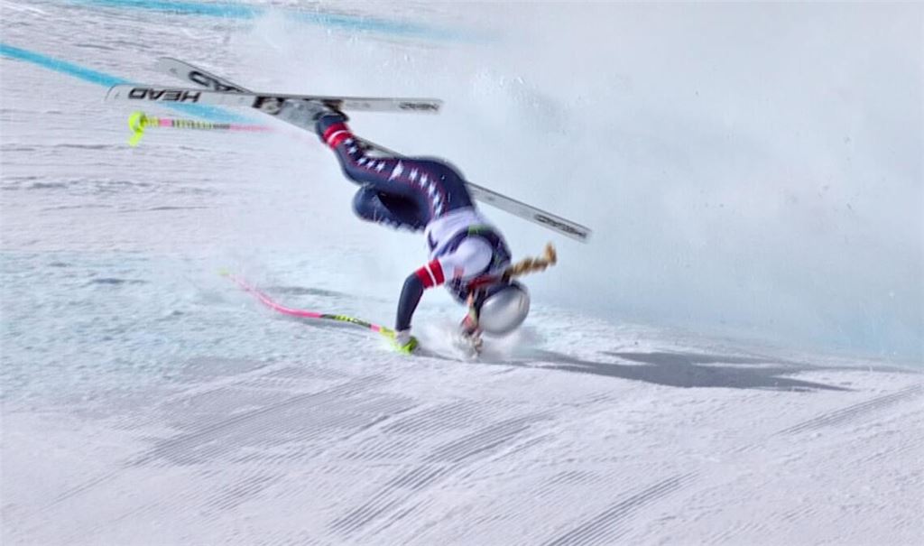 Schlimme Szene: Lindsey Vonn stürzte in der Abfahrt heftig.