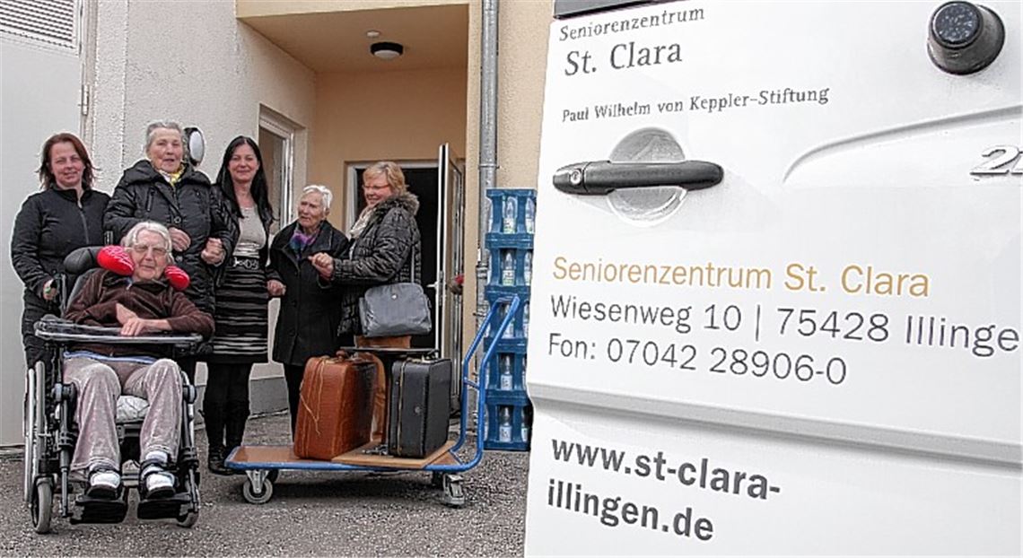 Schlussstrich unter ein unerfreuliches Kapitel: Einige Bewohner des Illinger Seniorenzentrums St. Clara mussten wegen des Hochwassers vom Juni 2013 zeitweise woanders untergebracht werden. Gestern sind drei Bewohnerinnen aus dem Seniorenzentrum St. Franziskus in Mühlacker zurückgekehrt und am Wiesenweg von Mitarbeitern und Freunden der Einrichtung herzlich empfangen worden. 