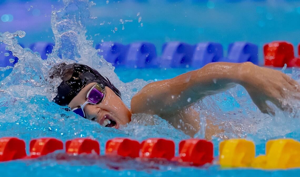 Schneller Schwimmer aus Mühlacker: Reihenweise Spitzenleistungen schafft Eneas Polonius Gil in Berlin. Fotos: Henschel