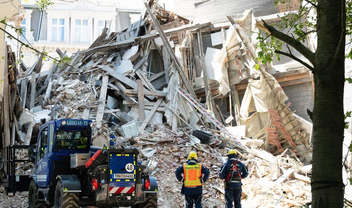 Schuttberg nach Hauseinturz