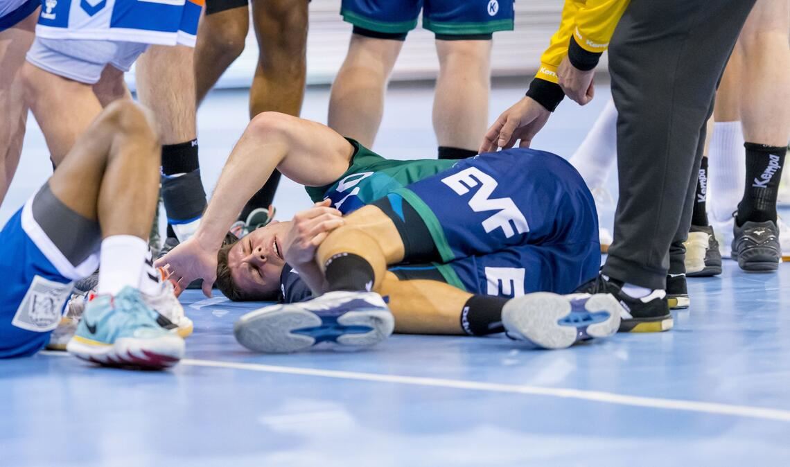 Sebastian Heymann zog sich kurz vor Schluss des Halbfinales gegen BM Granollers eine Verletzung zu.