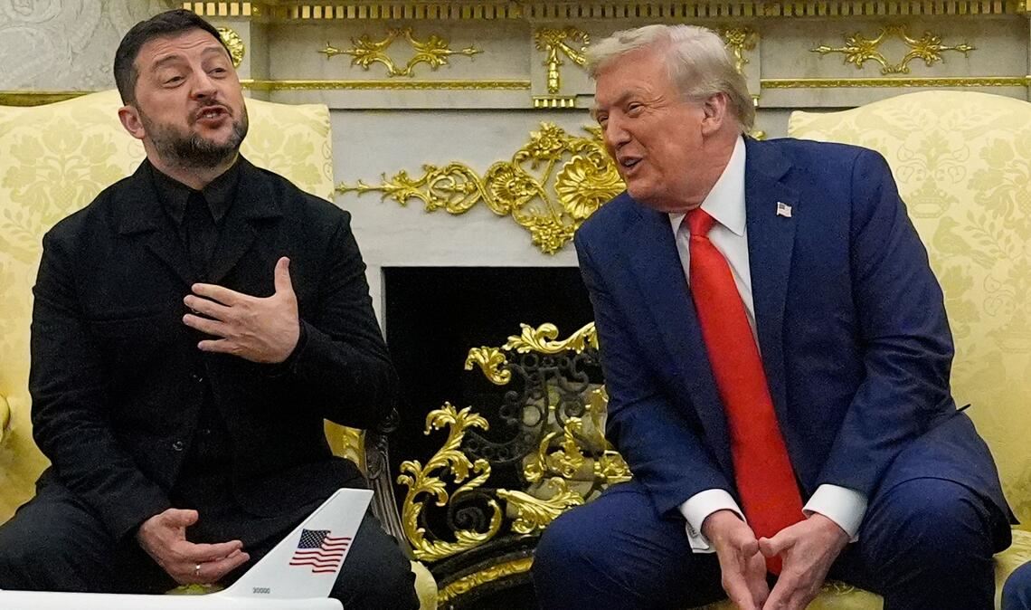 Selenskyj und Trump sprachen gemeinsam vor Journalisten.