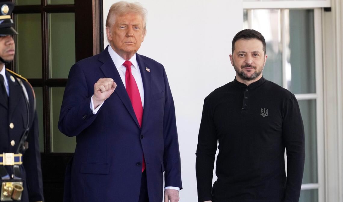 Selenskyj und Trump vor ihrem Eklat im Februar.