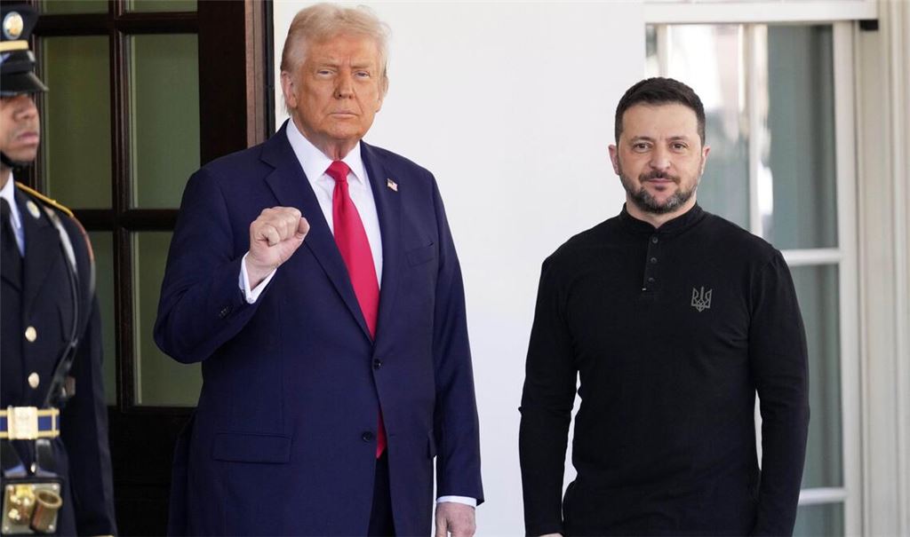 Selenskyj und Trump vor ihrem Eklat im Februar.